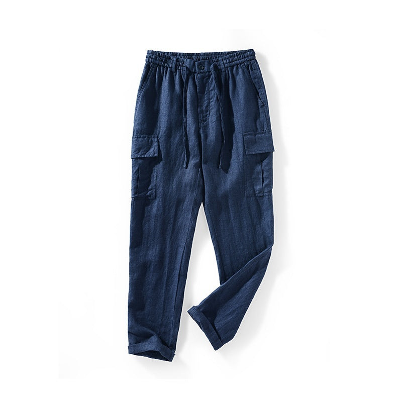Loose Mid Waist Youth Breathable Linen Casual Pants