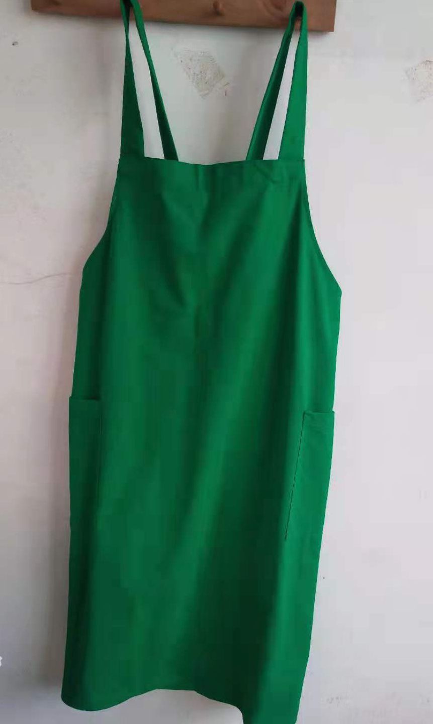 Long Cotton And Linen Apron Oil-proof Overclothes Home Wear