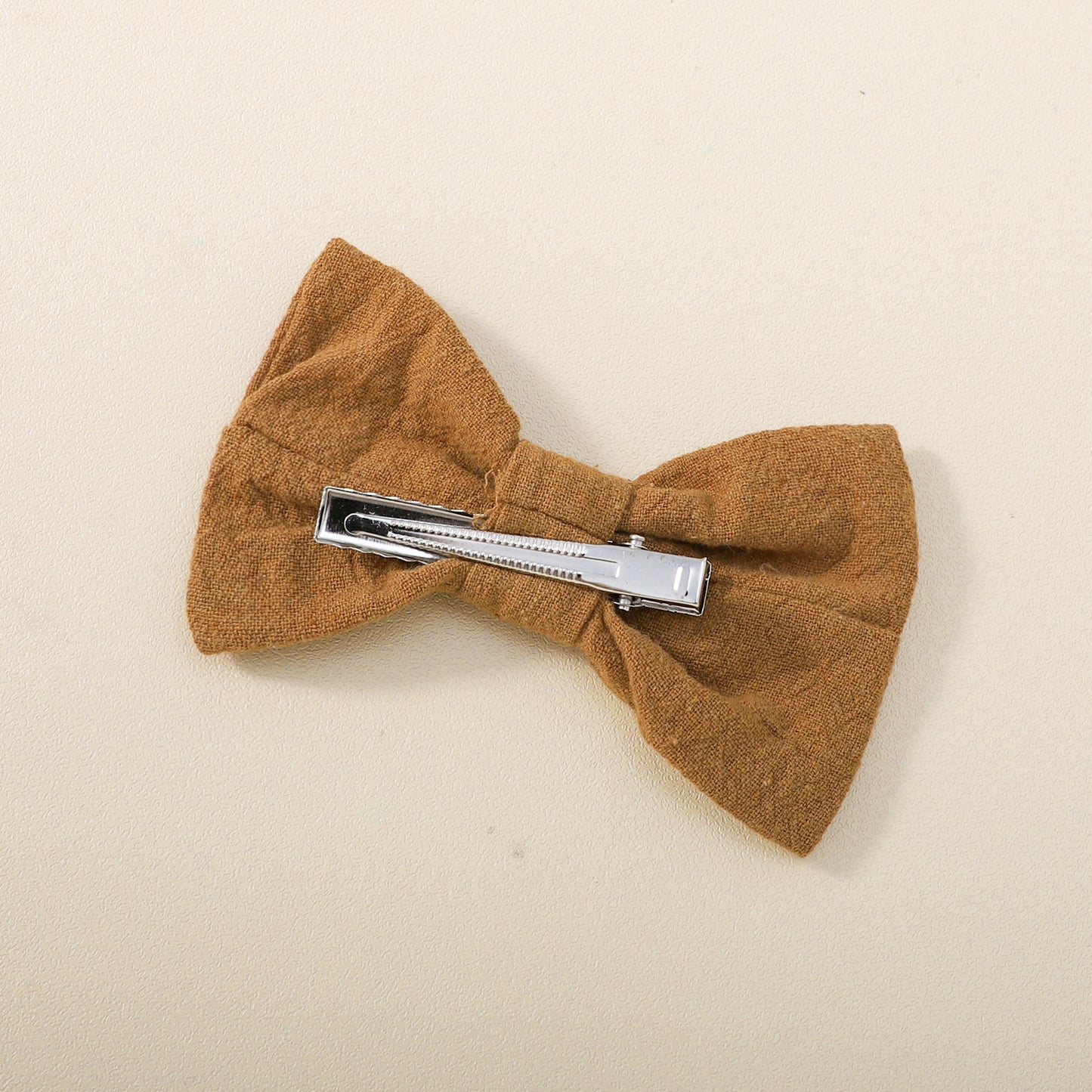 Children's Cotton And Linen Baby Girl's Short-sleeved Dress With Barrettes Suit