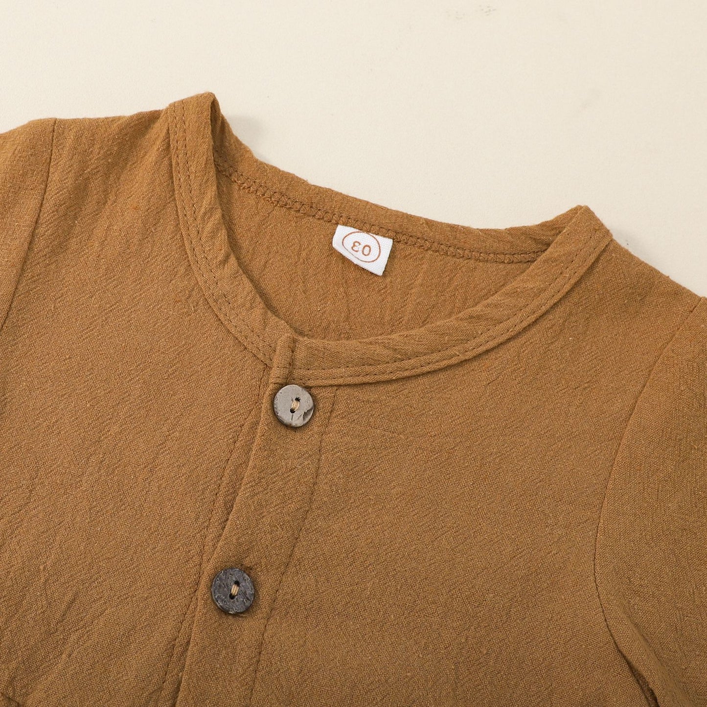 Children's Cotton And Linen Baby Girl's Short-sleeved Dress With Barrettes Suit