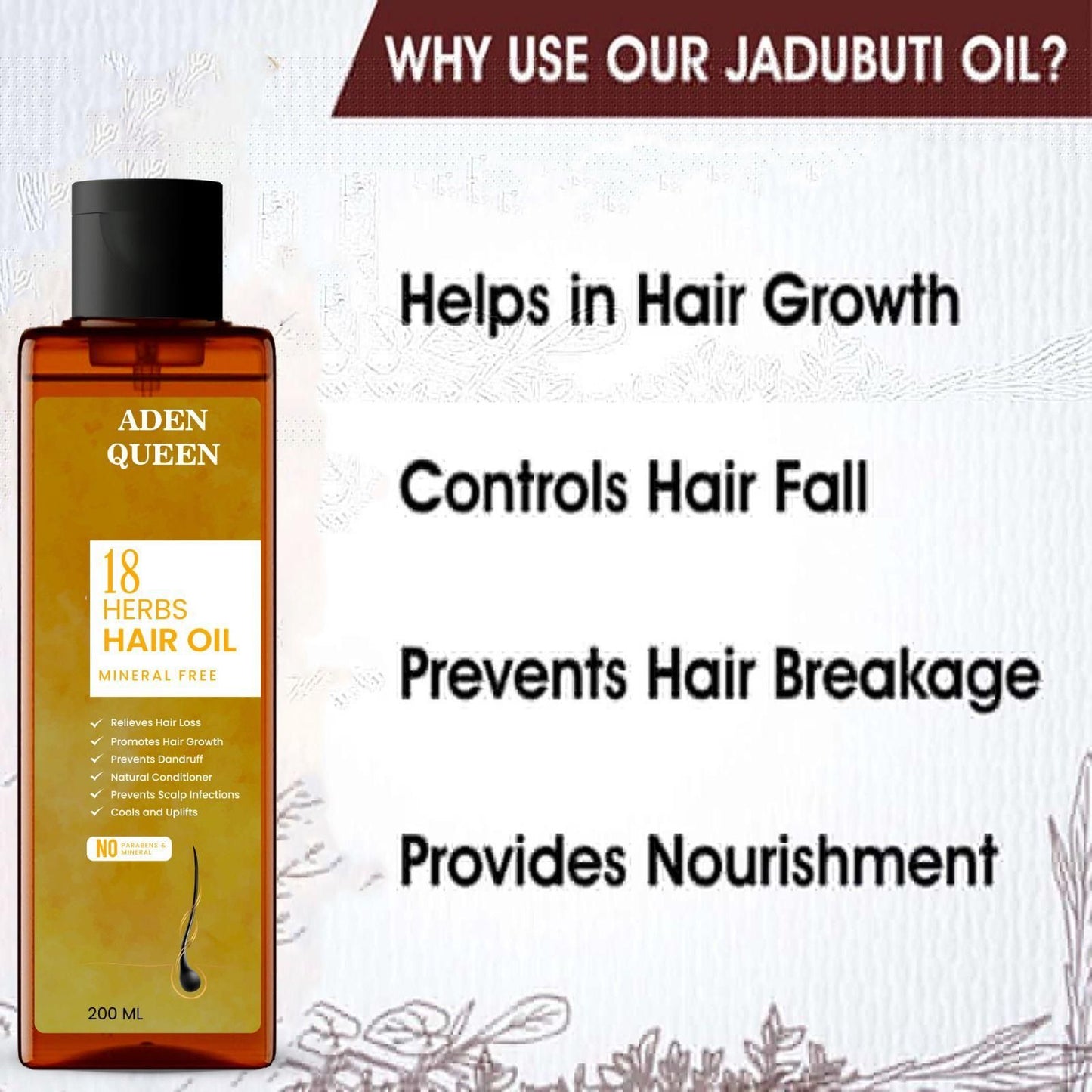 Aen Queen 18 Herbs Hair Oil 200ML (Pack of 2)