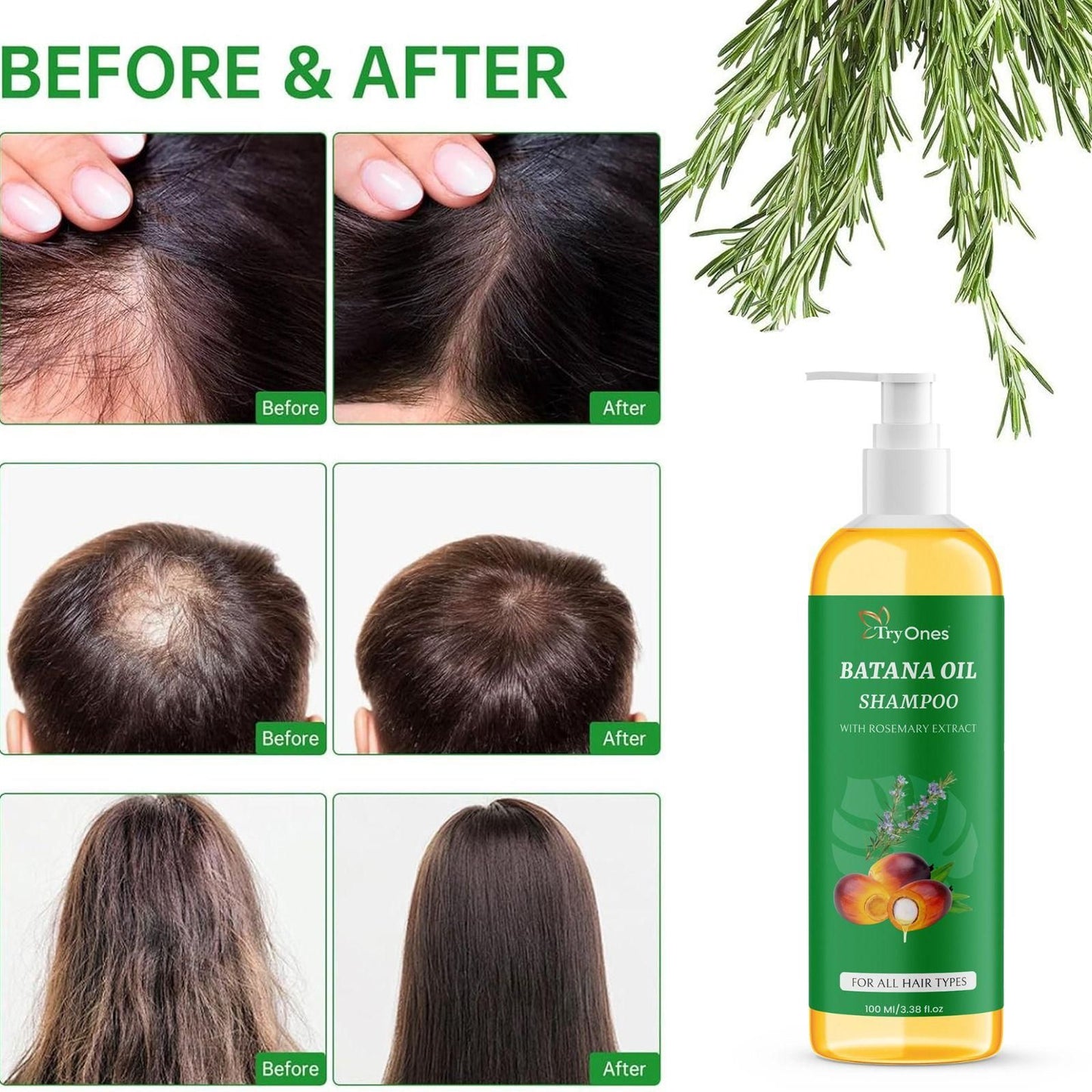 TryOnes BATANA OIL SHAMPOO with Rosemary Extract