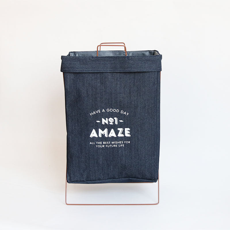 Cotton And Linen Laundry Basket Dirty Clothes Storage Basket Toy Bucket Basket Bathroom Iron Bracket Folding Japanese Ins Style