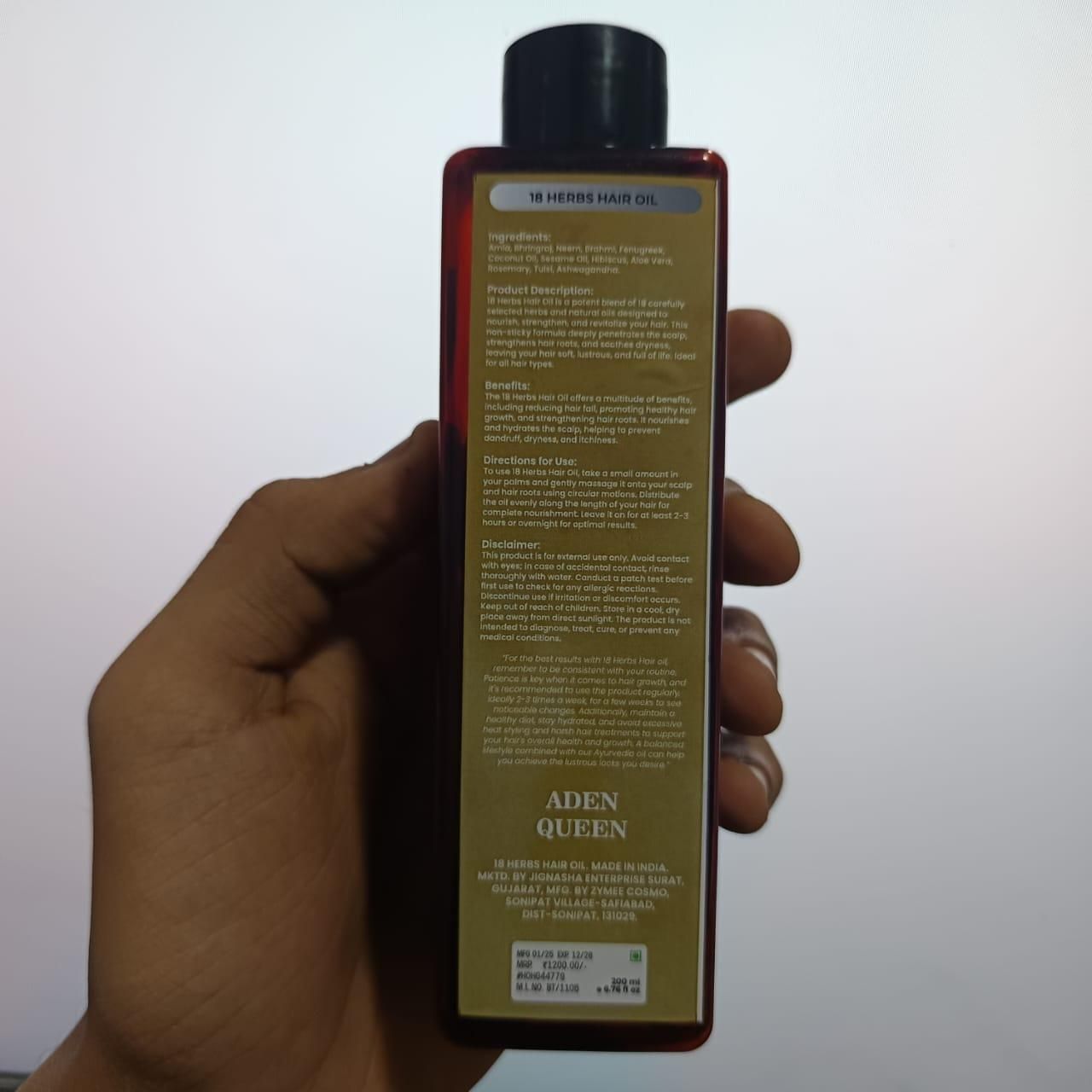 Aen Queen 18 Herbs Hair Oil 200ML (Pack of 2)