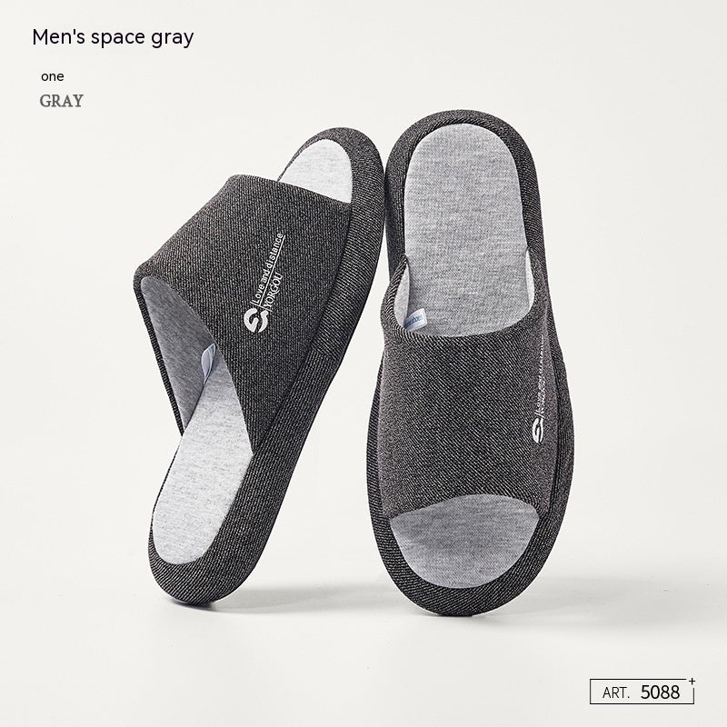 Cotton And Linen Slippers Women's Summer Thick Bottom Interior Home Non-slip