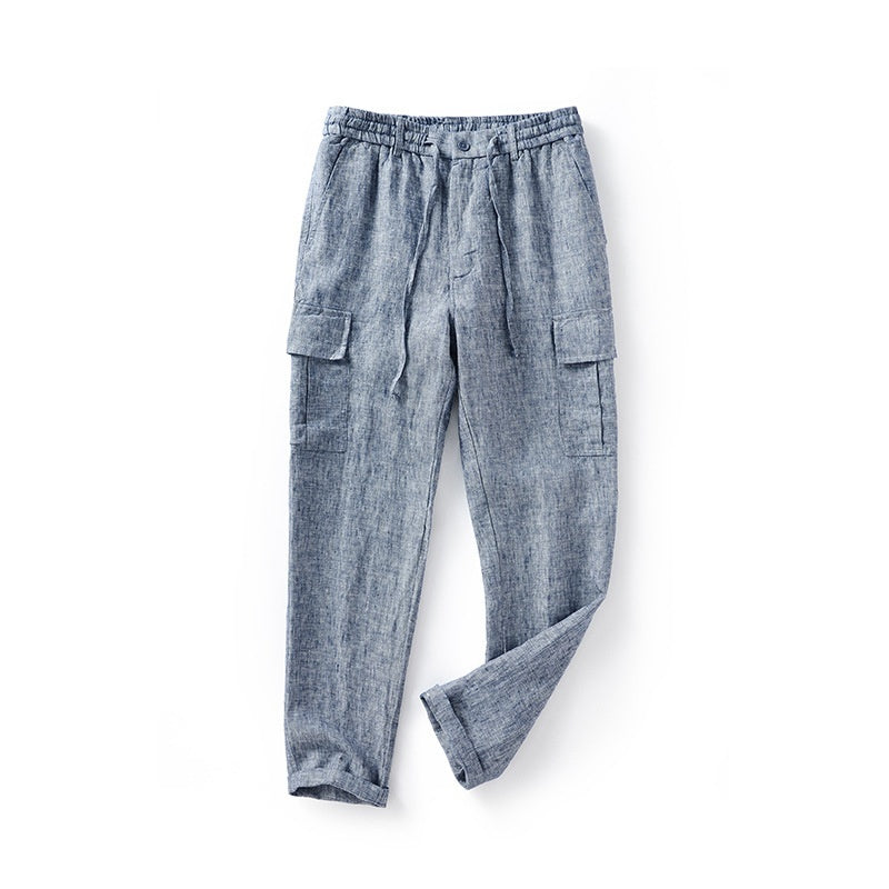 Loose Mid Waist Youth Breathable Linen Casual Pants