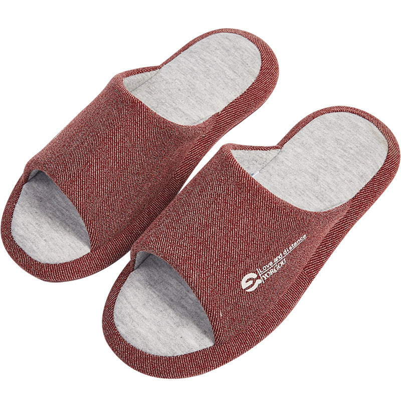 Cotton And Linen Slippers Women's Summer Thick Bottom Interior Home Non-slip