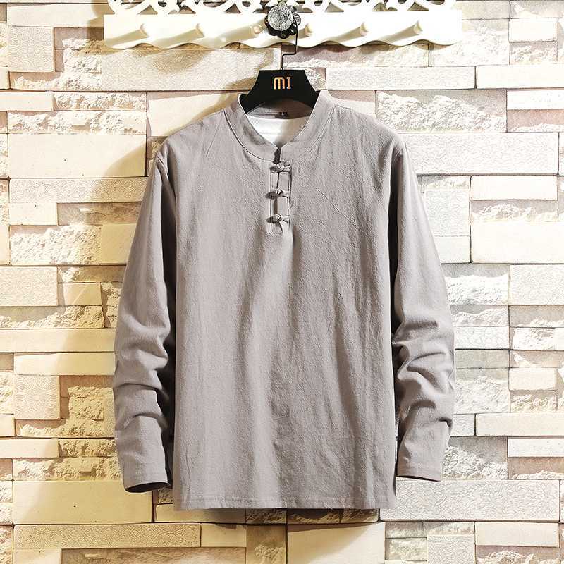 Chinese Style For Men Linen Long Sleeve Trousers Suit